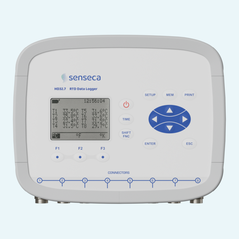 Senseca HD32.7 — Registrador de datos RTD de 8 entradas